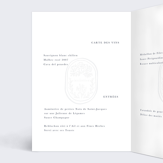 Menu Mariage Passeport