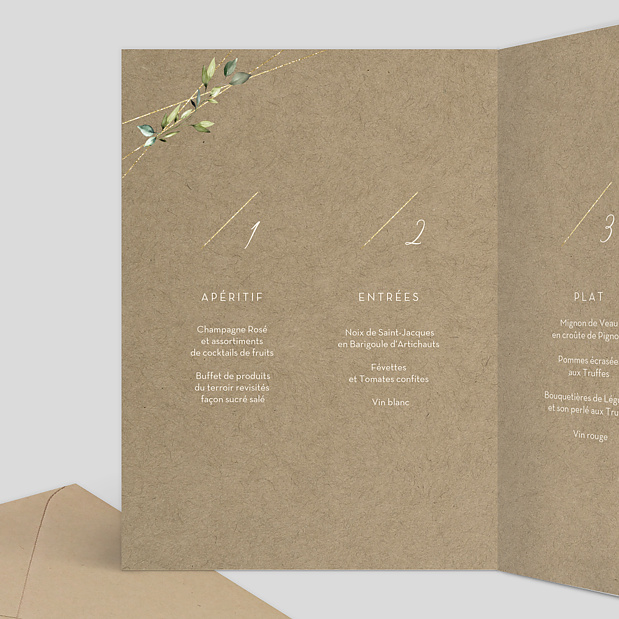 Menu Mariage Modern Love Intérieur Gauche