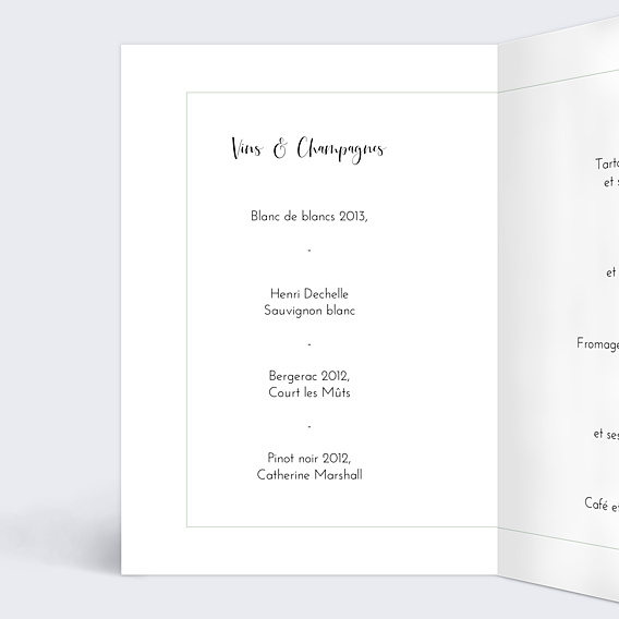 Menu Mariage Couronne Eucalyptus