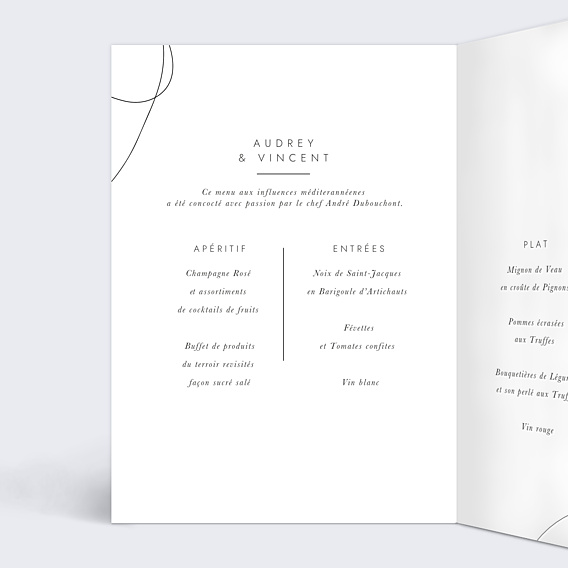 Menu Mariage Affection