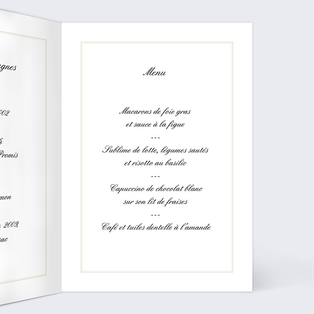 Menu de Mariage Classique Cadre Multiphotos Intérieur Droit