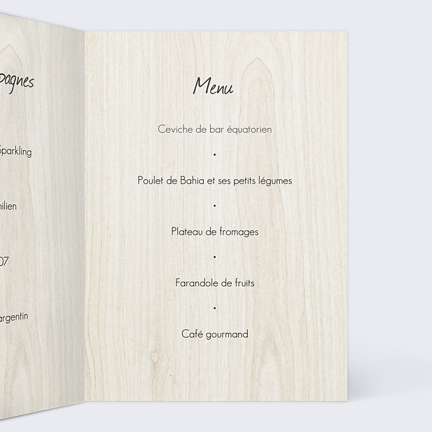 Menu de mariage photomaton Intérieur Droit