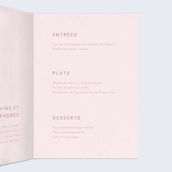 Menu Mariage Maison Lemoine X Popcarte - Ivory