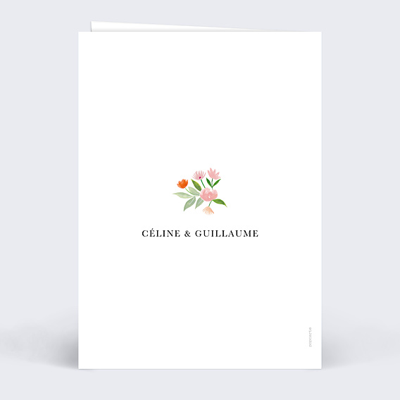 Menu Mariage Couronne Champêtre Aquarelle