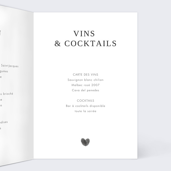 Menu mariage Fait main Intérieur Droit