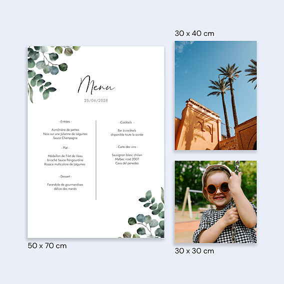 Menu Mariage Menu Poster Eucalyptus