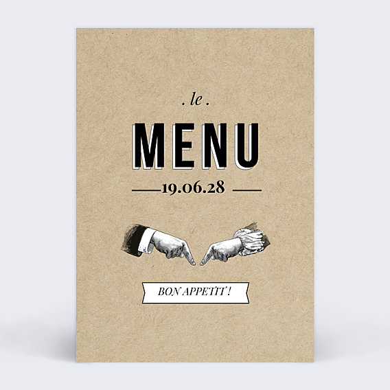 Menu mariage Vintage Ludique