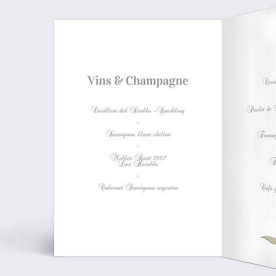 Menu Mariage Ronde de Fleurs