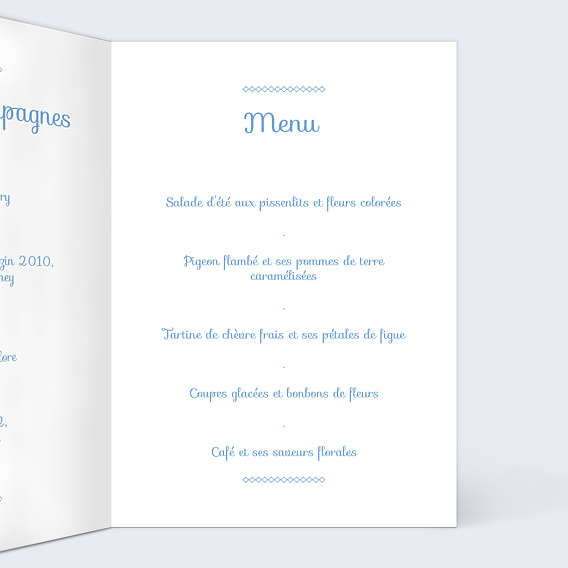 Menu Mariage Instant Élégant