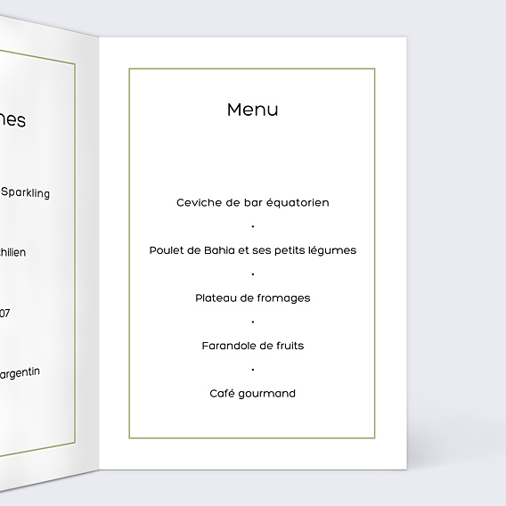 Menu Mariage Graphique