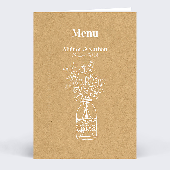 Menu mariage Menu Fleurs des Champs