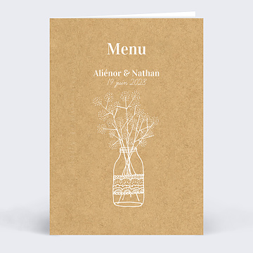 Menu Mariage Menu Fleurs des Champs