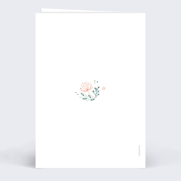 Menu de mariage couronne de fleurs Verso