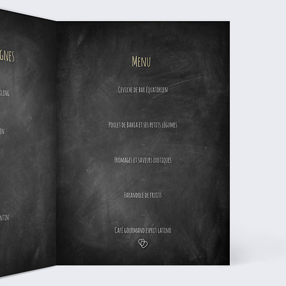Menu Mariage Ardoise