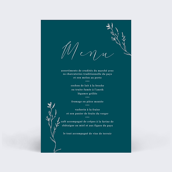Menu Mariage Idylle