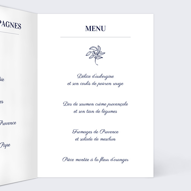 Menu de Mariage Jolie Lavande Intérieur Droit