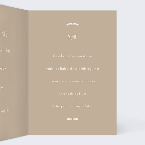 Menu de Mariage Nous Nous Marions Intérieur Droit