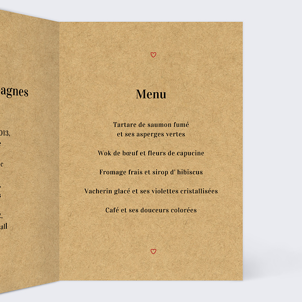 Menu de Mariage Timeline Intérieur Droit