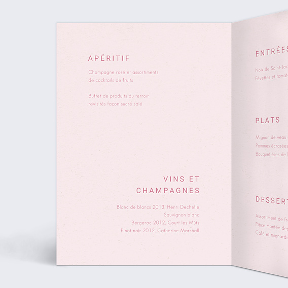 Menu Mariage Maison Lemoine X Popcarte - Ivory
