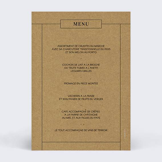 Menu Mariage Modernkraft