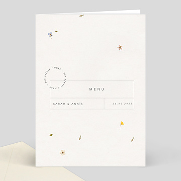 Menu Mariage Fleurs Presses