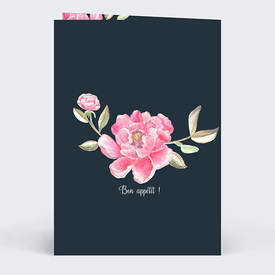 Menu mariage Dark Peony Verso