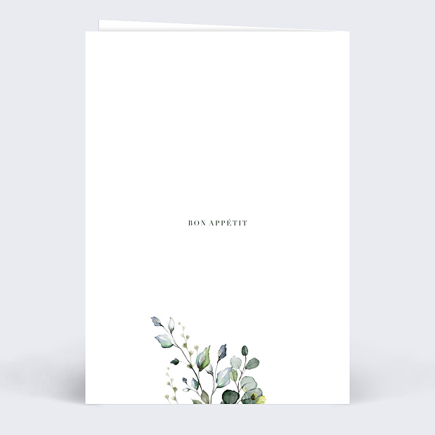 Menu de mariage Herbarium Verso
