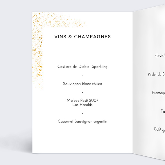 Menu Mariage Poudre Ocre