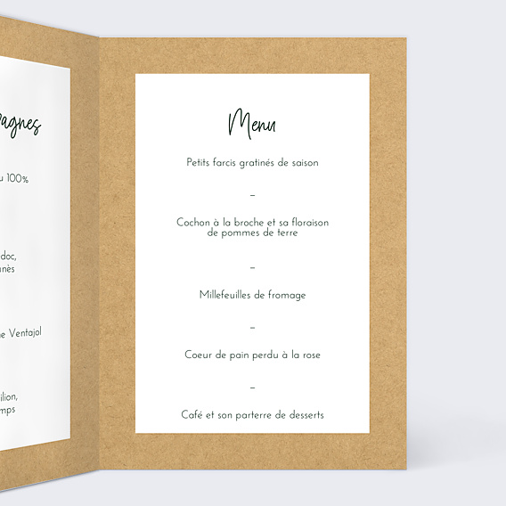 Menu Mariage Bucolique