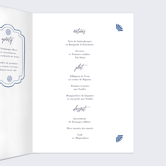 Menu Mariage Azulejos