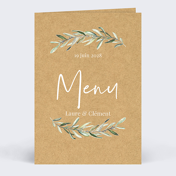 Menu Mariage Lauriers