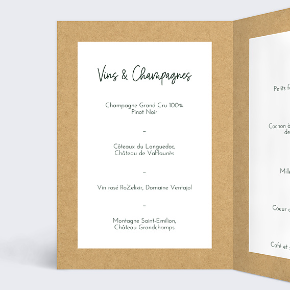 Menu Mariage Bucolique