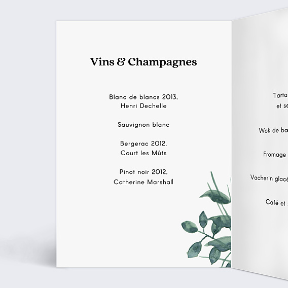 Menu Mariage Luxe