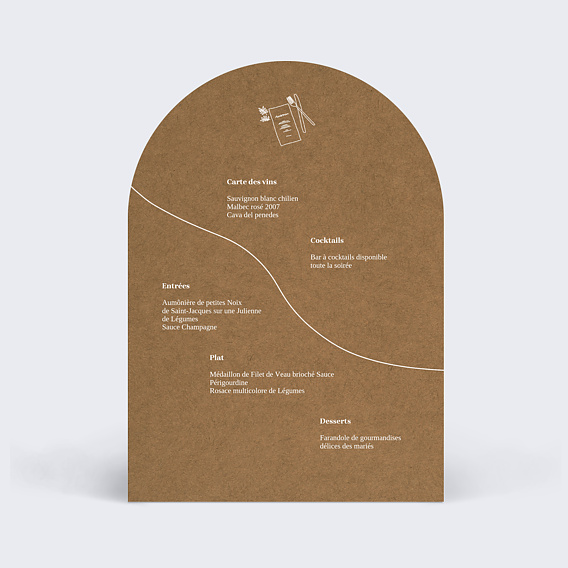 Menu mariage Célébration Verso