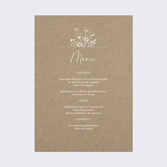 Menu Mariage Menu Champetre Poster