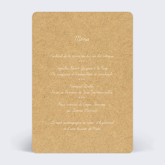 Menu Mariage Enfants