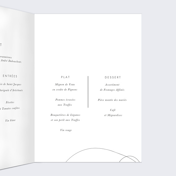 Menu Mariage Affection