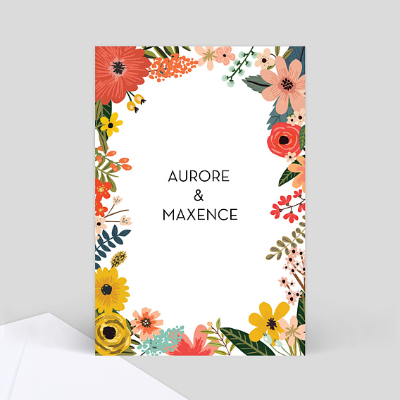 Menu mariage Bouquet Printanier Verso