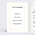 Menu Mariage Feuilles d'Or