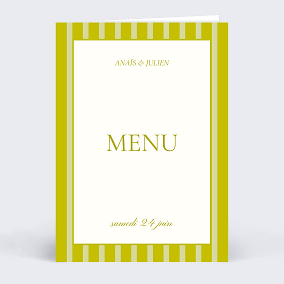 Menu mariage Amour lumineux