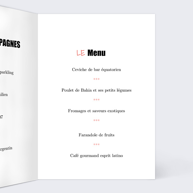 Menu de Mariage Affiche de Film Intérieur Droit