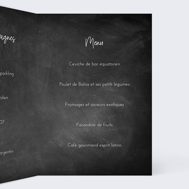 Menu de Mariage Jolie Craie Intérieur Droit