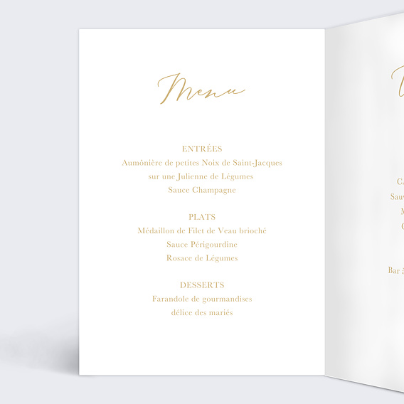 Menu mariage Joli Oui Intérieur Gauche