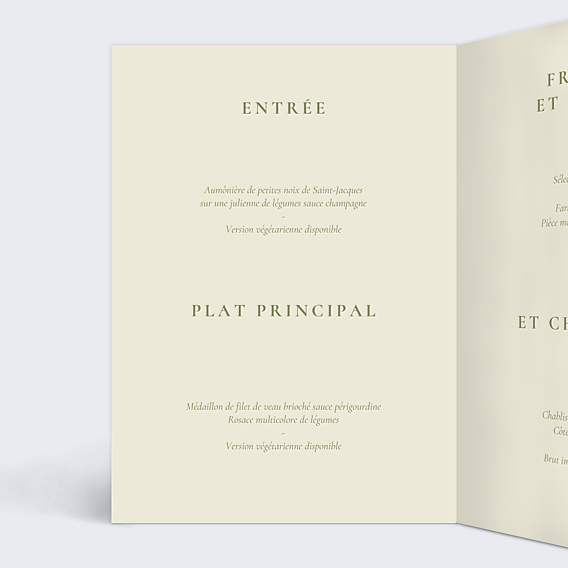 Menu Mariage Bloom floral