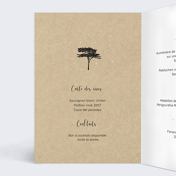 Menu Mariage Arbre
