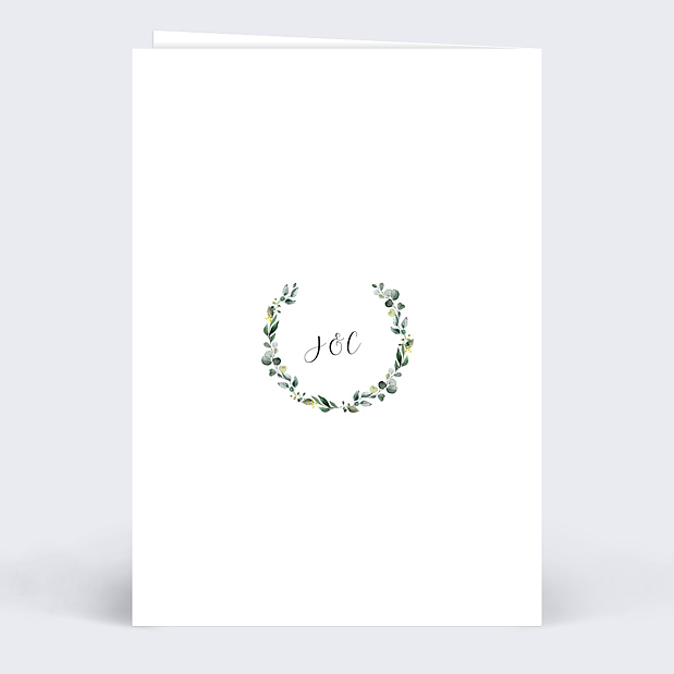 Menu Mariage Couronne Eucalyptus Verso