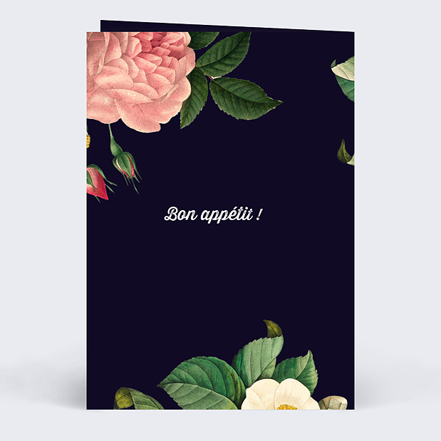 Menu Mariage Flowers Verso