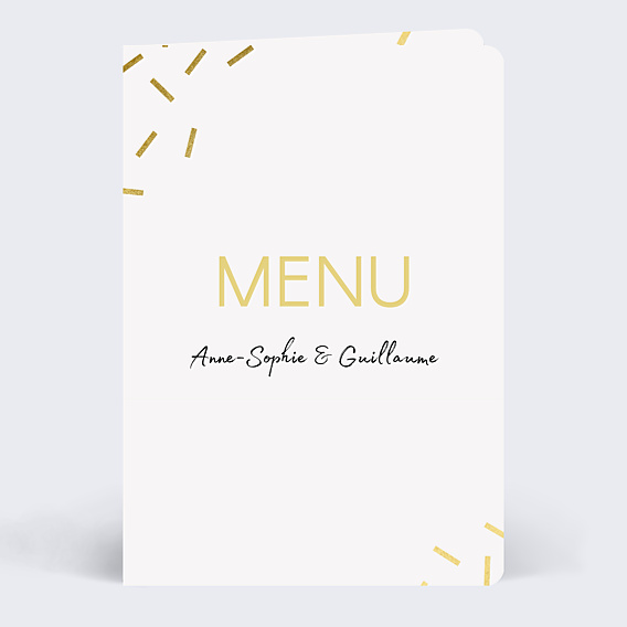 Menu mariage Paillettes chic
