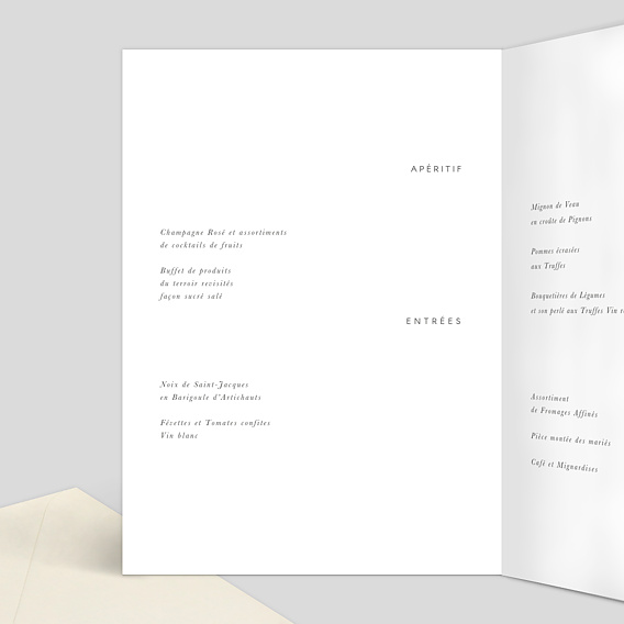 Menu mariage Fleurs Pressées Intérieur Gauche