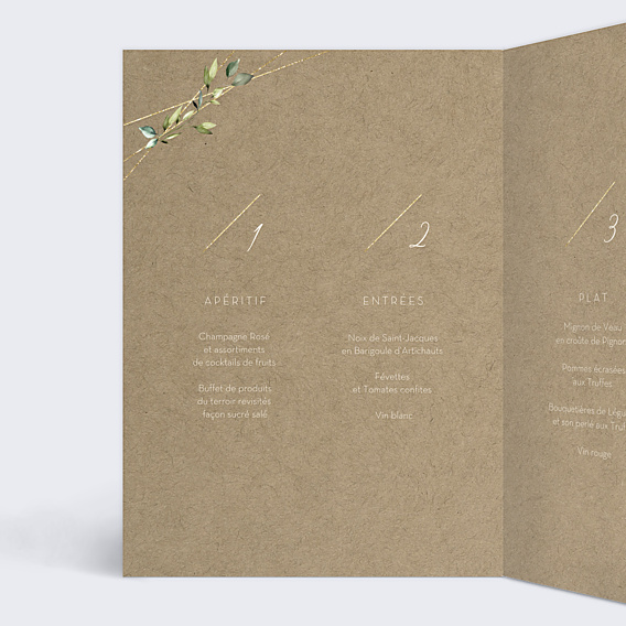 Menu Mariage Modern Love